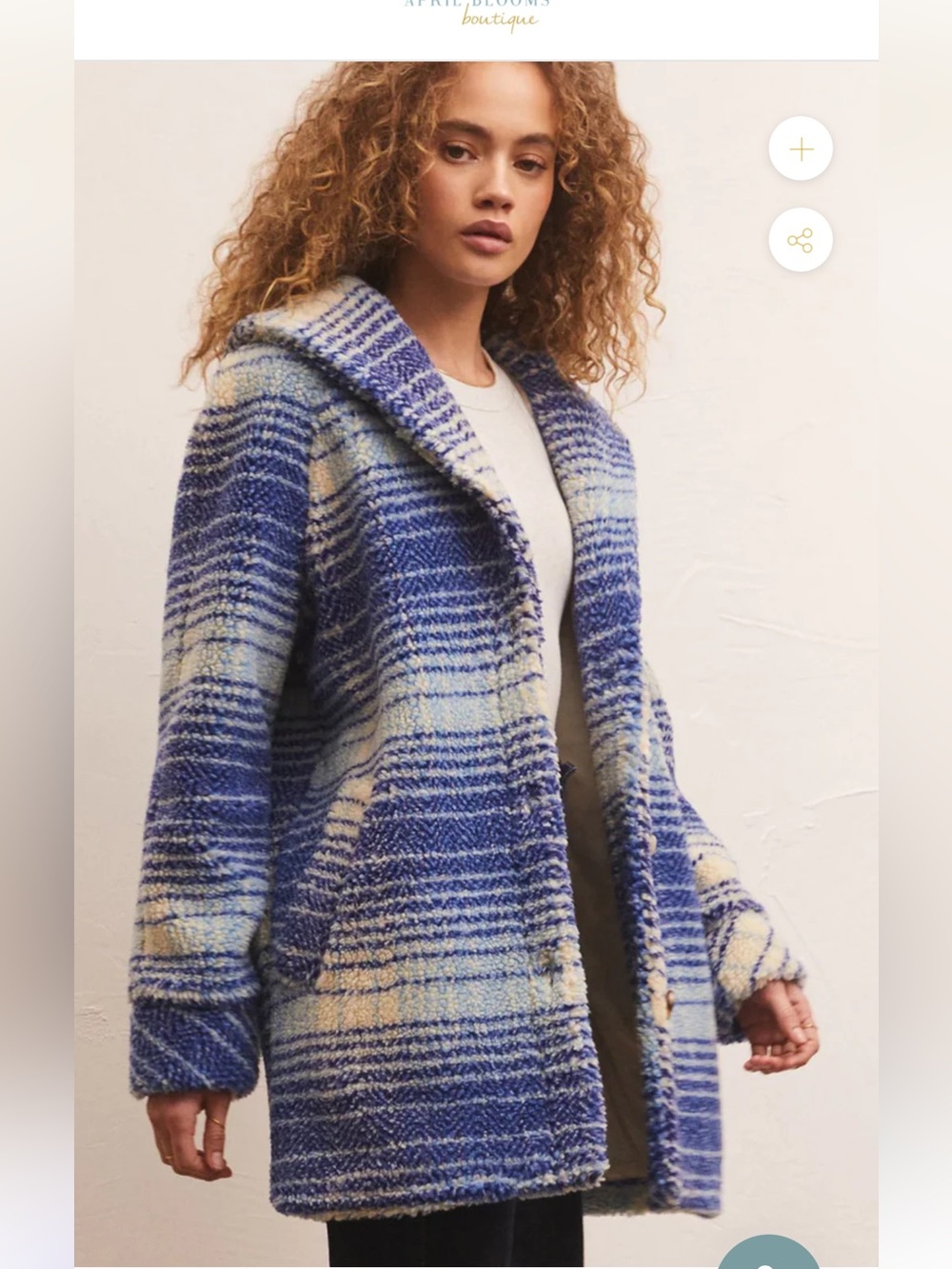 Z Supply Hastings Sherpa Plaid Coat small NWT